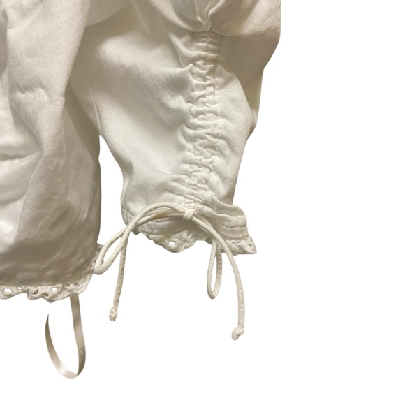 For Love & Lemons Kylie Crop Top Size S White Eyelet Zip Back Spring Vacation - Picture 3 of 16